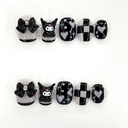 Kuromi pure handmade press-on nails