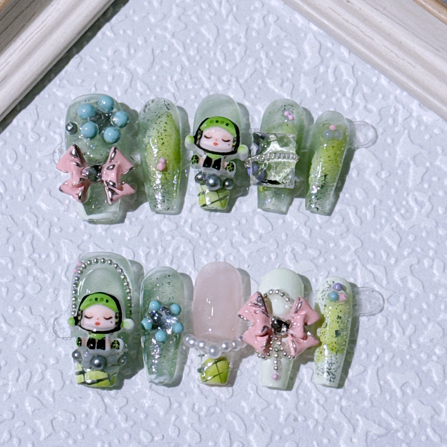 Handmade hand-painted press-on nails - Blind Box Wanderer