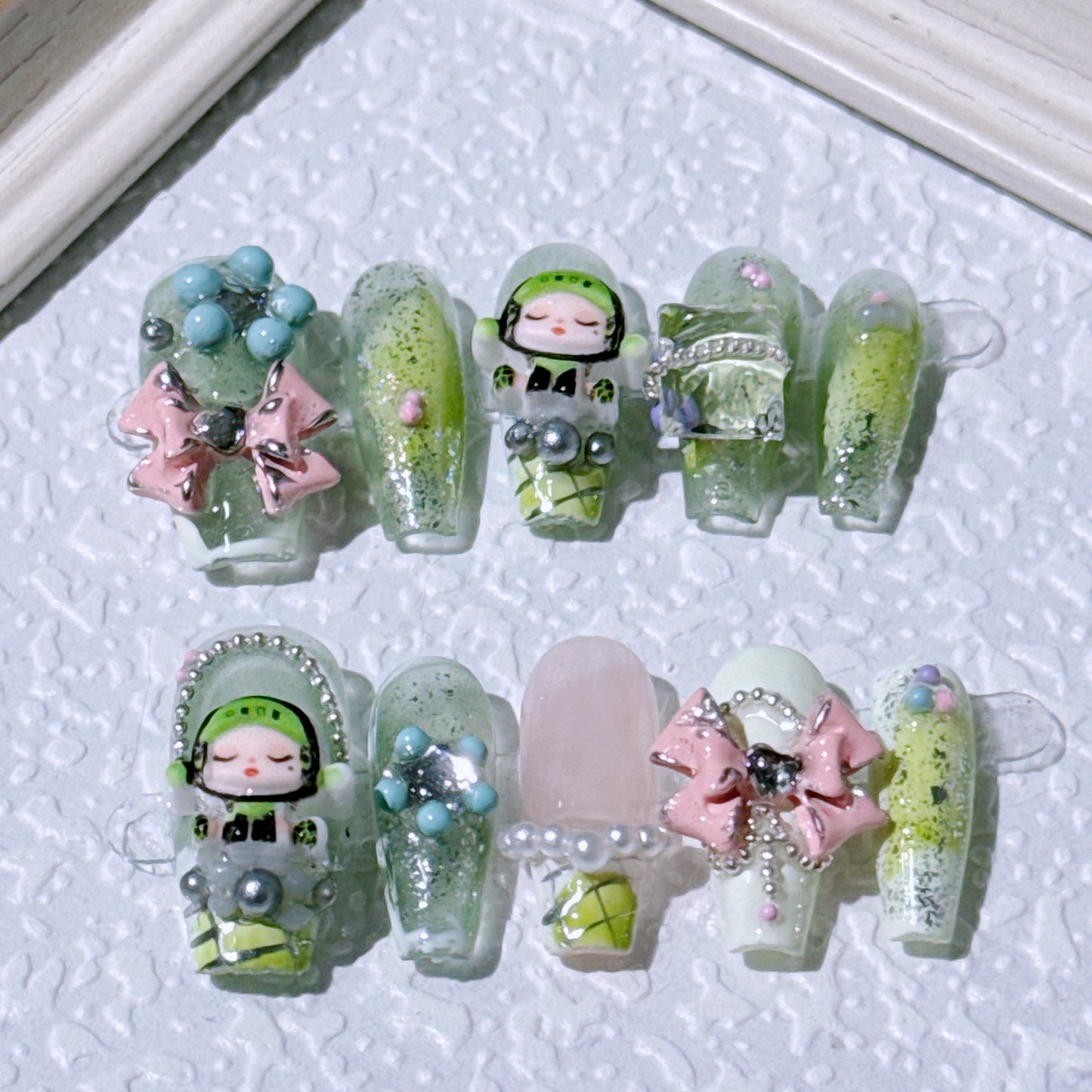 Handmade hand-painted press-on nails - Blind Box Wanderer