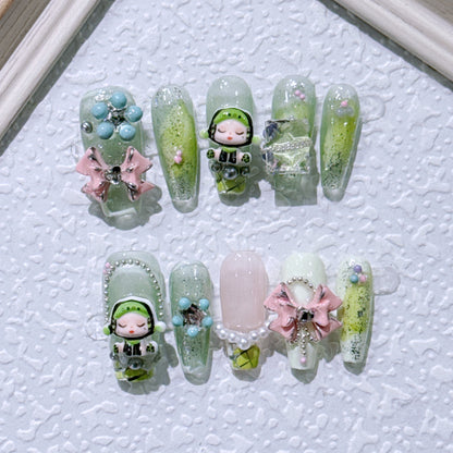 Handmade hand-painted press-on nails - Blind Box Wanderer