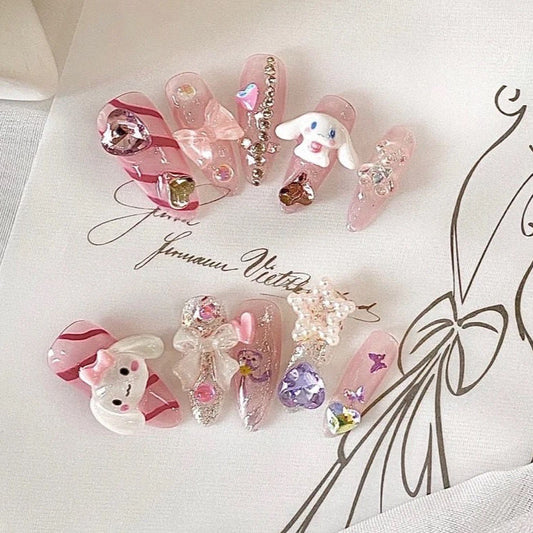 Cinnamoroll handmade press-on nails